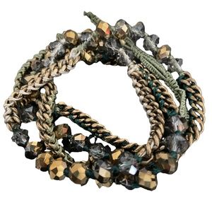 Beautiful crystal and gold Bracelet or  Necklace , adjustable